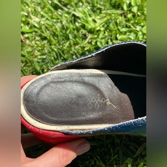 70s Vintage Red White and Blue Platform Clogs - Picture 14 of 14